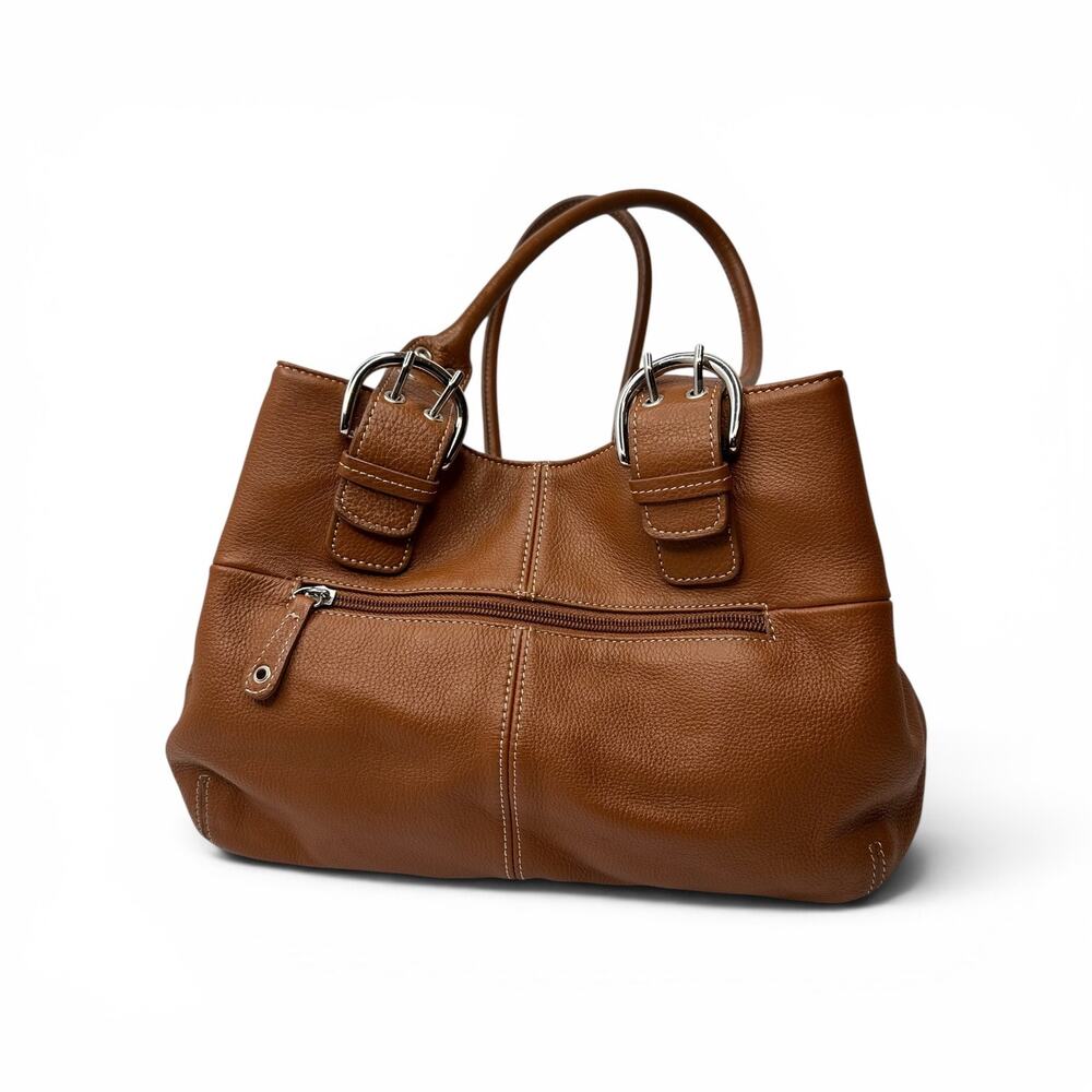 Tignanello Genuine Leather Shoulder Satchel Bag Classic Tan/Brown - Picture 1 of 7